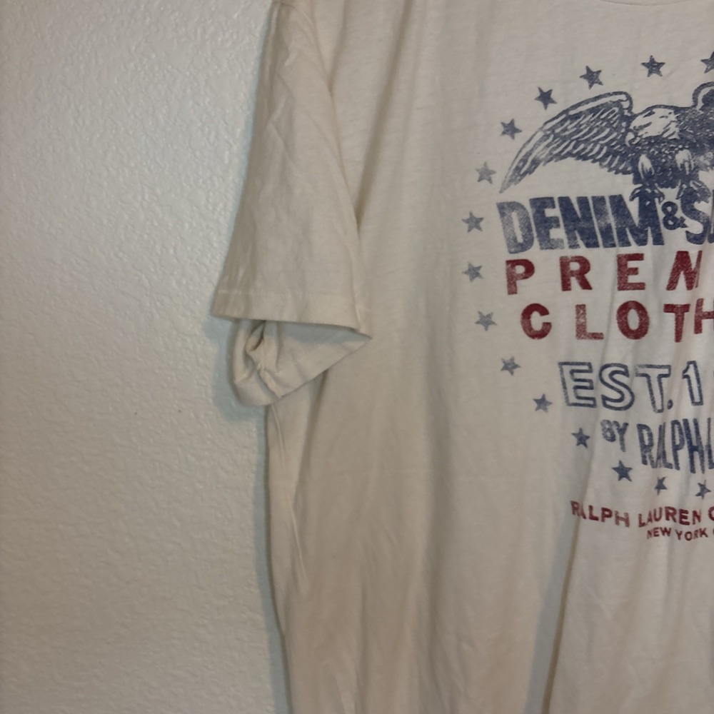 Ralph Lauren Men's T-Shirt Size L 100%‎ cotton White Graphic Print Crewneck - Picture 5 of 16
